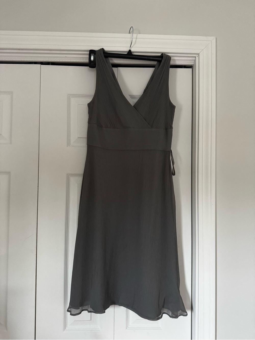 J. Crew Sleeveless V-Neck Midi Dress - Gray